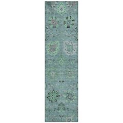 Machine Washable Indoor/Outdoor Chantille ACN2289 Teal 2'3" x 7'6" Runner Rug