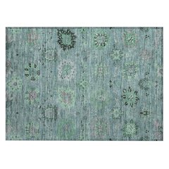 Machine Washable Indoor/Outdoor Chantille ACN2289 Teal 1'8" x 2'6" Rug