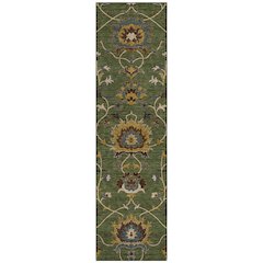 Machine Washable Indoor/Outdoor Chantille ACN2290 Green 2'3" x 7'6" Runner Rug