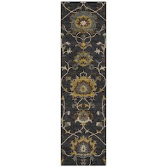 Machine Washable Indoor/Outdoor Chantille ACN2290 Black 2'3" x 7'6" Runner Rug
