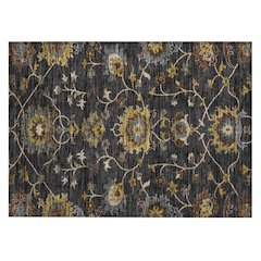 Machine Washable Indoor/Outdoor Chantille ACN2290 Black 1'8" x 2'6" Rug