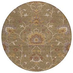 Machine Washable Indoor/Outdoor Chantille ACN2290 Brown 8' x 8' Round Rug