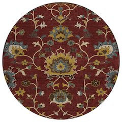Machine Washable Indoor/Outdoor Chantille ACN2290 Red 8' x 8' Round Rug