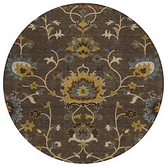 Machine Washable Indoor/Outdoor Chantille ACN2290 Brown 8' x 8' Round Rug