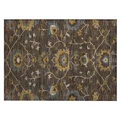 Machine Washable Indoor/Outdoor Chantille ACN2290 Brown 1'8" x 2'6" Rug