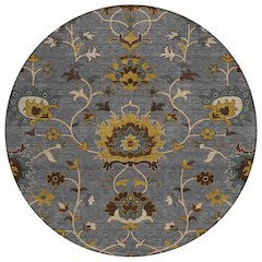 Machine Washable Indoor/Outdoor Chantille ACN2290 Gray 8' x 8' Round Rug