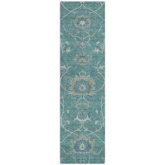 Machine Washable Indoor/Outdoor Chantille ACN2290 Teal 2'3" x 7'6" Runner Rug