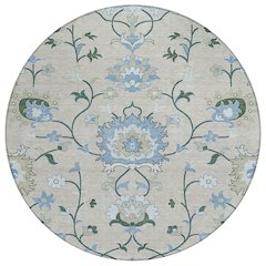 Machine Washable Indoor/Outdoor Chantille ACN2291 Brown 8' x 8' Round Rug