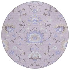 Machine Washable Indoor/Outdoor Chantille ACN2291 Pink 8' x 8' Round Rug