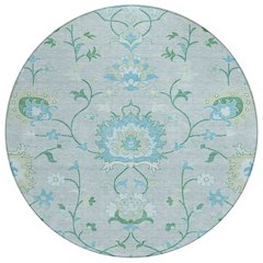 Machine Washable Indoor/Outdoor Chantille ACN2291 Green 8' x 8' Round Rug