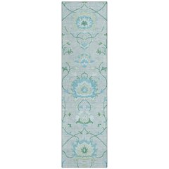Machine Washable Indoor/Outdoor Chantille ACN2291 Green 2'3" x 7'6" Runner Rug