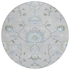 Machine Washable Indoor/Outdoor Chantille ACN2291 Ivory 8' x 8' Round Rug