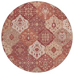 Machine Washable Indoor/Outdoor Chantille ACN2292 Red 8' x 8' Round Rug