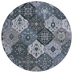 Machine Washable Indoor/Outdoor Chantille ACN2292 Blue 8' x 8' Round Rug