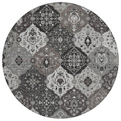 Machine Washable Indoor/Outdoor Chantille ACN2292 Gray 8' x 8' Round Rug