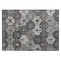 Machine Washable Indoor/Outdoor Chantille ACN2292 Gray 1'8" x 2'6" Rug