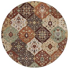 Machine Washable Indoor/Outdoor Chantille ACN2292 Orange 8' x 8' Round Rug