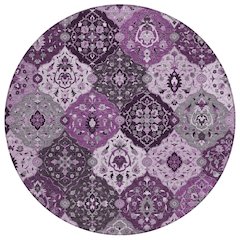 Machine Washable Indoor/Outdoor Chantille ACN2292 Purple 8' x 8' Round Rug