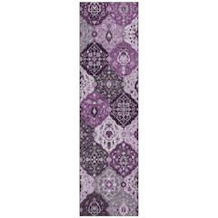 Machine Washable Indoor/Outdoor Chantille ACN2292 Purple 2'3" x 7'6" Runner Rug