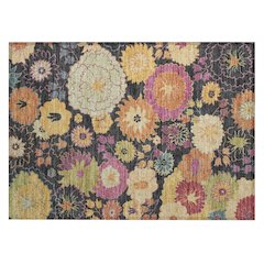 Machine Washable Indoor/Outdoor Chantille ACN2293 Black 1'8" x 2'6" Rug