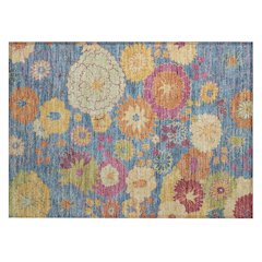 Machine Washable Indoor/Outdoor Chantille ACN2293 Blue 1'8" x 2'6" Rug