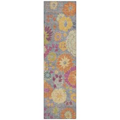 Machine Washable Indoor/Outdoor Chantille ACN2293 Gray 2'3" x 7'6" Runner Rug