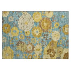 Machine Washable Indoor/Outdoor Chantille ACN2294 Teal 1'8" x 2'6" Rug