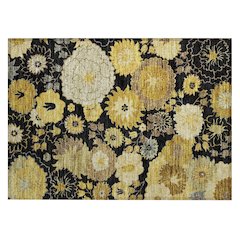 Machine Washable Indoor/Outdoor Chantille ACN2294 Black 1'8" x 2'6" Rug