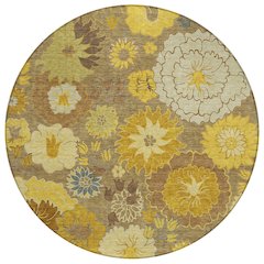 Machine Washable Indoor/Outdoor Chantille ACN2294 Brown 8' x 8' Round Rug