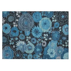 Machine Washable Indoor/Outdoor Chantille ACN2295 Blue 1'8" x 2'6" Rug