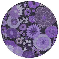 Machine Washable Indoor/Outdoor Chantille ACN2295 Purple 8' x 8' Round Rug