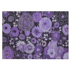 Machine Washable Indoor/Outdoor Chantille ACN2295 Purple 1'8" x 2'6" Rug