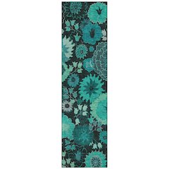 Machine Washable Indoor/Outdoor Chantille ACN2295 Teal 2'3" x 7'6" Runner Rug