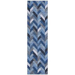 Machine Washable Indoor/Outdoor Chantille ACN2296 Blue 2'3" x 7'6" Runner Rug
