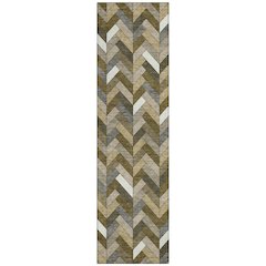 Machine Washable Indoor/Outdoor Chantille ACN2296 Brown 2'3" x 7'6" Runner Rug