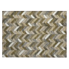 Machine Washable Indoor/Outdoor Chantille ACN2296 Brown 1'8" x 2'6" Rug