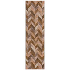 Machine Washable Indoor/Outdoor Chantille ACN2296 Orange 2'3" x 7'6" Runner Rug
