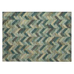 Machine Washable Indoor/Outdoor Chantille ACN2296 Green 1'8" x 2'6" Rug