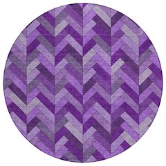 Machine Washable Indoor/Outdoor Chantille ACN2296 Purple 8' x 8' Round Rug