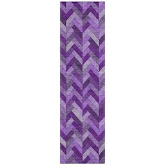 Machine Washable Indoor/Outdoor Chantille ACN2296 Purple 2'3" x 7'6" Runner Rug