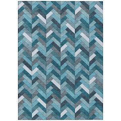 Machine Washable Indoor/Outdoor Chantille ACN2296 Teal 2'6" x 3'10" Rug