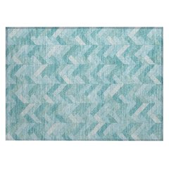 Machine Washable Indoor/Outdoor Chantille ACN2297 Teal 1'8" x 2'6" Rug