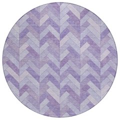 Machine Washable Indoor/Outdoor Chantille ACN2297 Purple 8' x 8' Round Rug