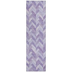 Machine Washable Indoor/Outdoor Chantille ACN2297 Purple 2'3" x 7'6" Runner Rug