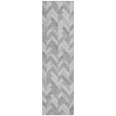 Machine Washable Indoor/Outdoor Chantille ACN2297 Gray 2'3" x 7'6" Runner Rug