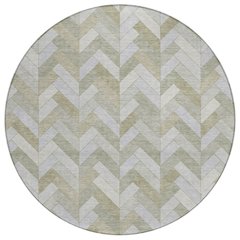 Machine Washable Indoor/Outdoor Chantille ACN2297 Brown 8' x 8' Round Rug