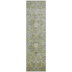Machine Washable Indoor/Outdoor Chantille ACN2298 Green 2'3" x 7'6" Runner Rug