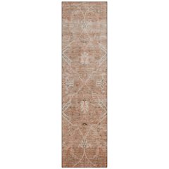 Machine Washable Indoor/Outdoor Chantille ACN2298 Orange 2'3" x 7'6" Runner Rug