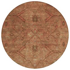 Machine Washable Indoor/Outdoor Chantille ACN2299 Orange 8' x 8' Round Rug