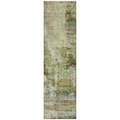 Machine Washable Indoor/Outdoor Chantille ACN2300 Green 2'3" x 7'6" Runner Rug